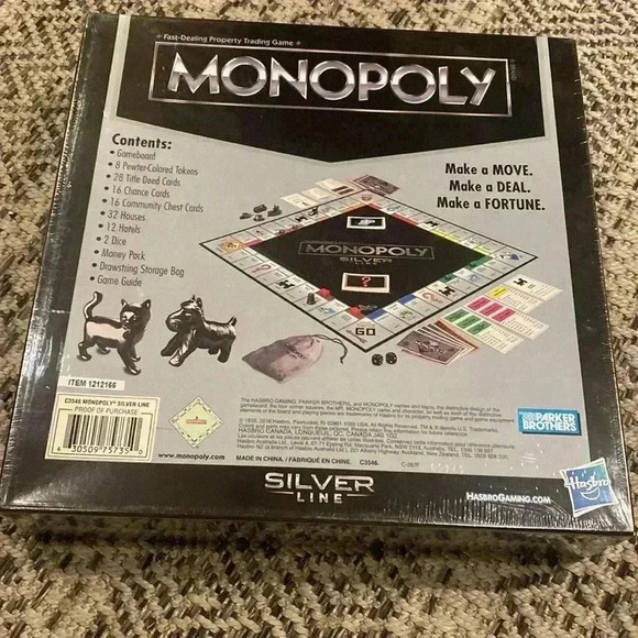 Monopoly Silver Line by Hasbro sealed and never used. NWOT - Picture 2 of 4